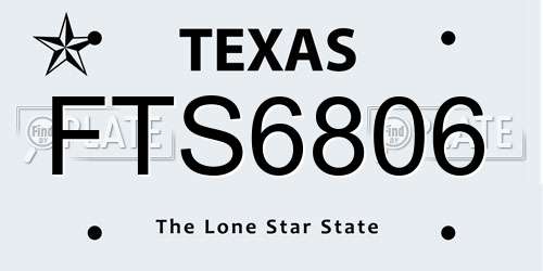 FTS6806 Texas License Plate