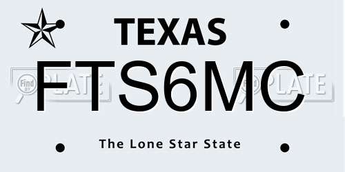 FTS6MC Texas License Plate