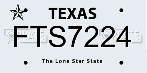 FTS7224 Texas License Plate
