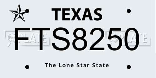 FTS8250 Texas License Plate