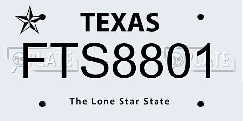 FTS8801 Texas License Plate