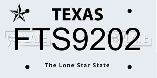 FTS9202 Texas License Plate