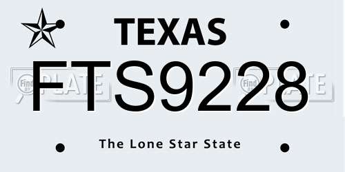 FTS9228 Texas License Plate