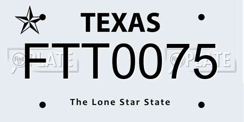 FTT0075 Texas License Plate