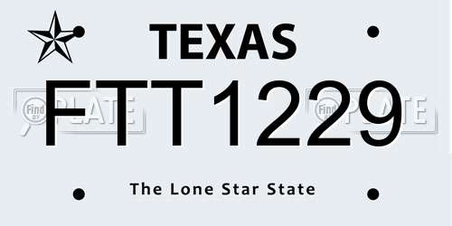 FTT1229 Texas License Plate