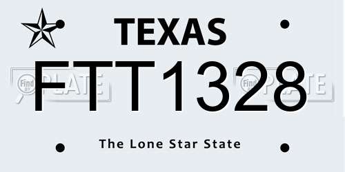 FTT1328 Texas License Plate