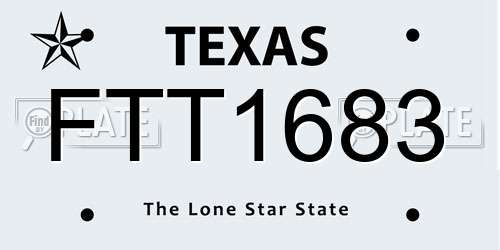 FTT1683 Texas License Plate