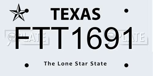 FTT1691 Texas License Plate