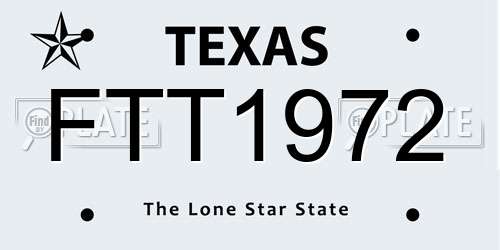 FTT1972 Texas License Plate