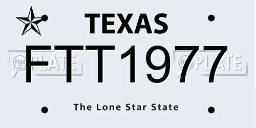FTT1977 Texas License Plate