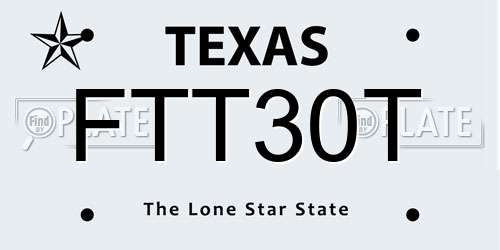FTT30T Texas License Plate