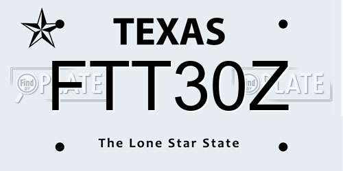 FTT30Z Texas License Plate