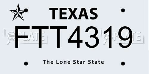 FTT4319 Texas License Plate