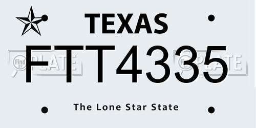 FTT4335 Texas License Plate