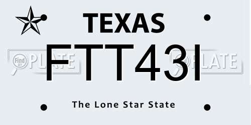 FTT43I Texas License Plate