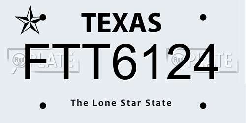 FTT6124 Texas License Plate