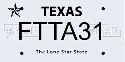 FTTA31 Texas License Plate
