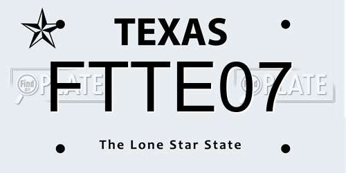 FTTE07 Texas License Plate