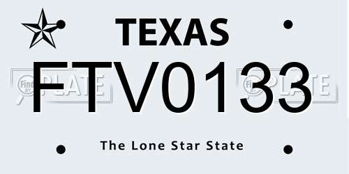 FTV0133 Texas License Plate