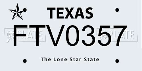 FTV0357 Texas License Plate