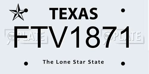 FTV1871 Texas License Plate