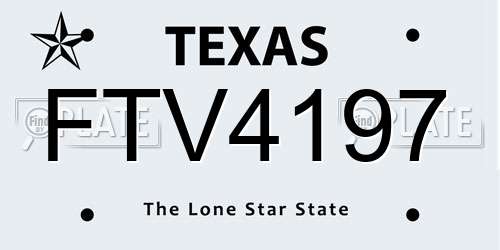 FTV4197 Texas License Plate
