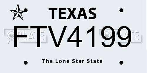 FTV4199 Texas License Plate