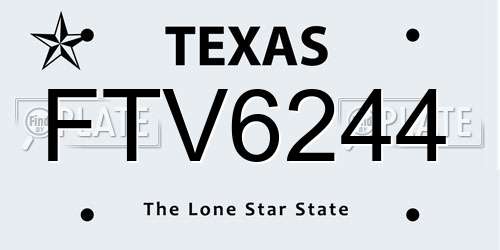 FTV6244 Texas License Plate