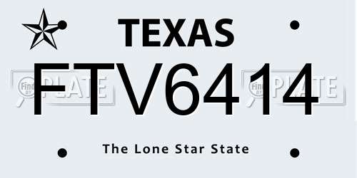 FTV6414 Texas License Plate