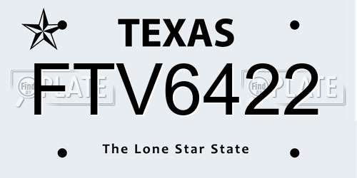 FTV6422 Texas License Plate
