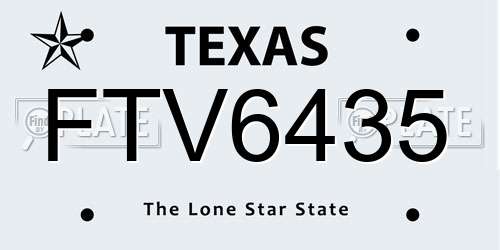 FTV6435 Texas License Plate