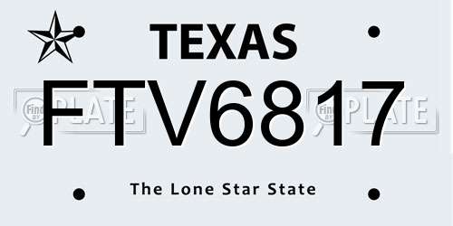FTV6817 Texas License Plate