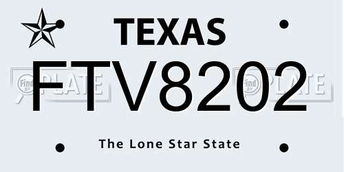 FTV8202 Texas License Plate