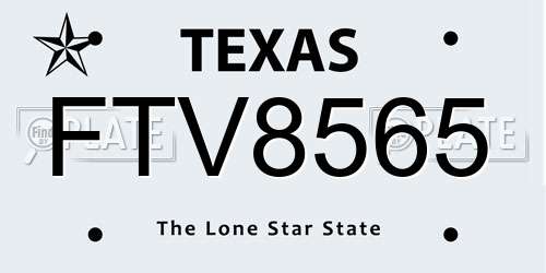 FTV8565 Texas License Plate
