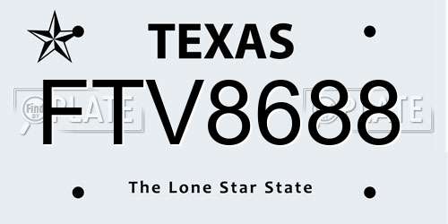 FTV8688 Texas License Plate