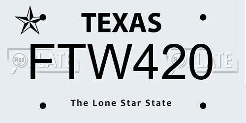 FTW420 Texas License Plate