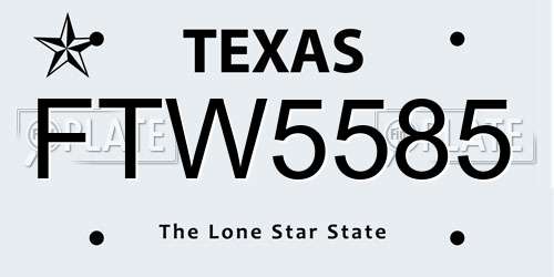 FTW5585 Texas License Plate