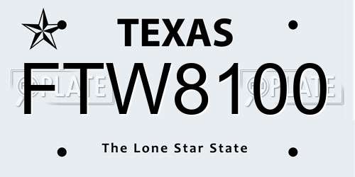 FTW8100 Texas License Plate