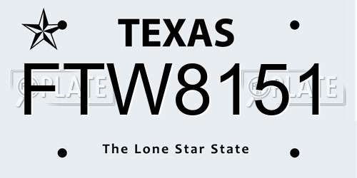 FTW8151 Texas License Plate