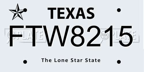 FTW8215 Texas License Plate