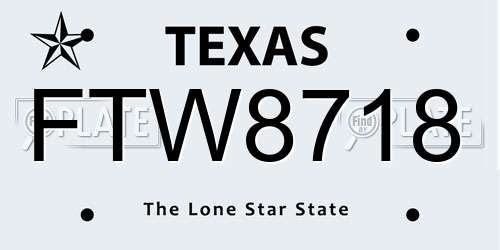 FTW8718 Texas License Plate