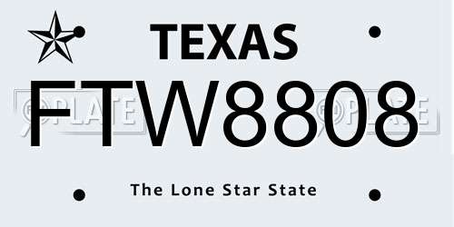 FTW8808 Texas License Plate