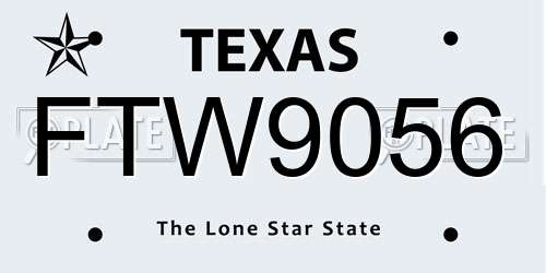 FTW9056 Texas License Plate