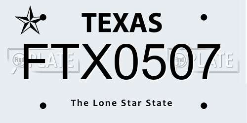 FTX0507 Texas License Plate