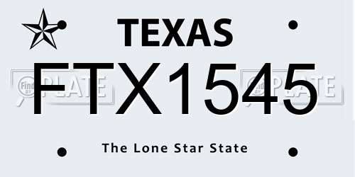 FTX1545 Texas License Plate