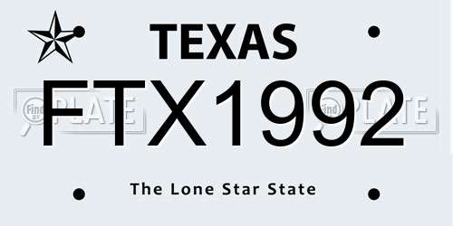 FTX1992 Texas License Plate