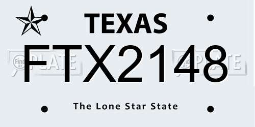 FTX2148 Texas License Plate