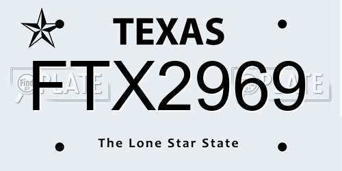 FTX2969 Texas License Plate