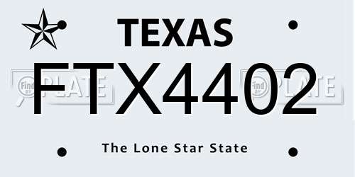FTX4402 Texas License Plate