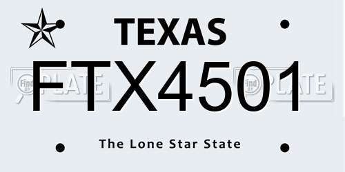 FTX4501 Texas License Plate